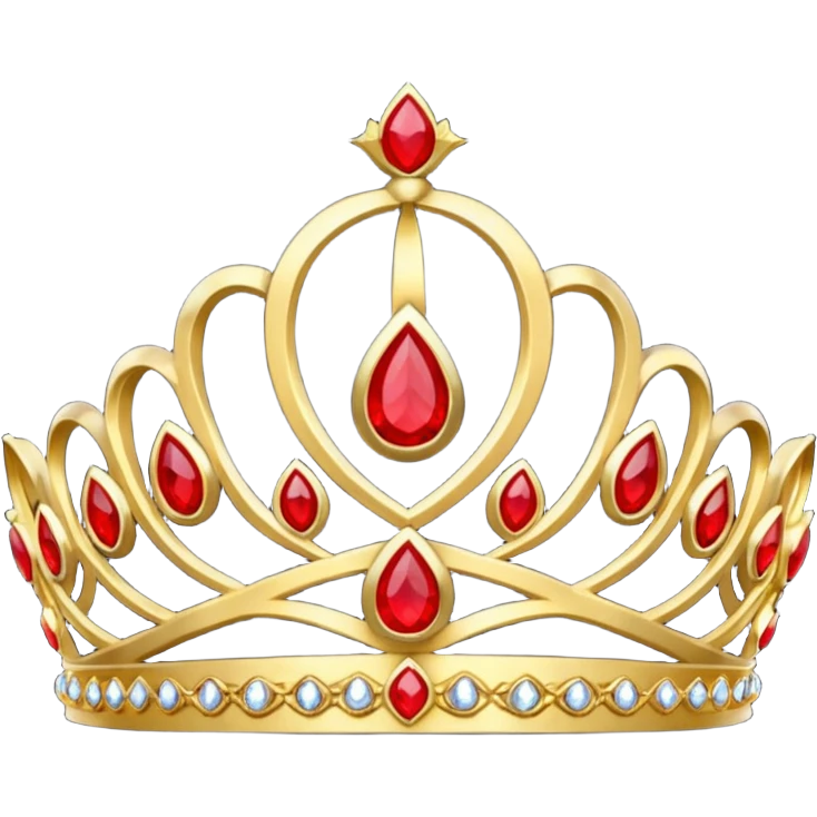 Golden tiara with red gems emoji