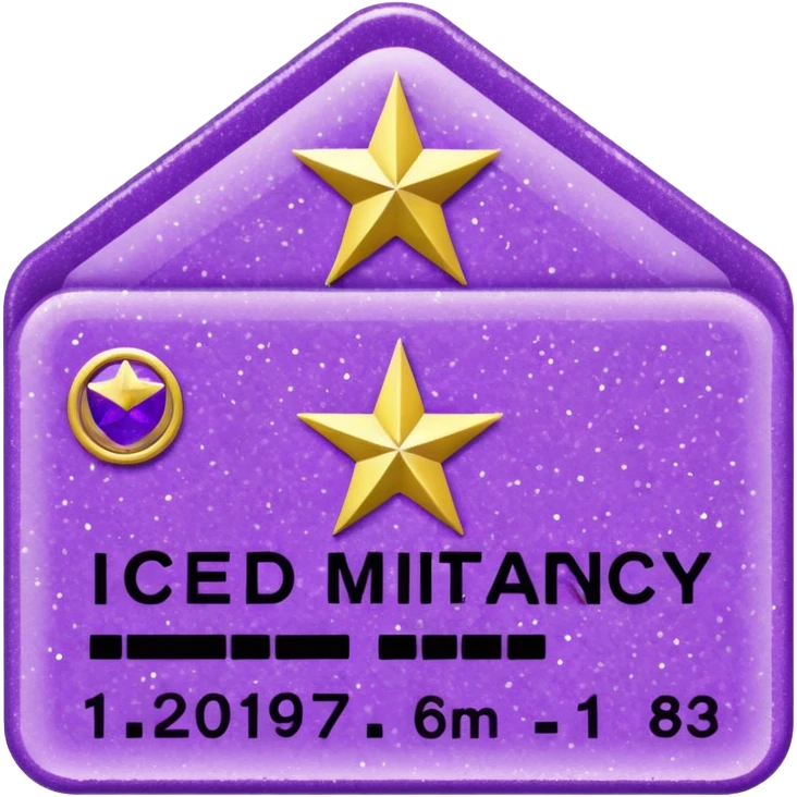 patente militar baixa roxa com glitter emoji