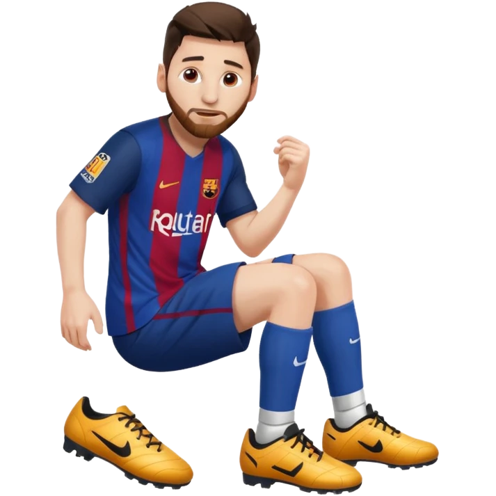 Messi arreglando  zapatos emoji