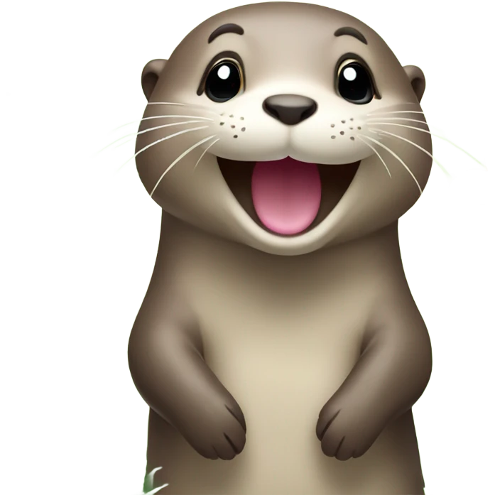 A happy and cute otter face with a Hawaiian flower emoji