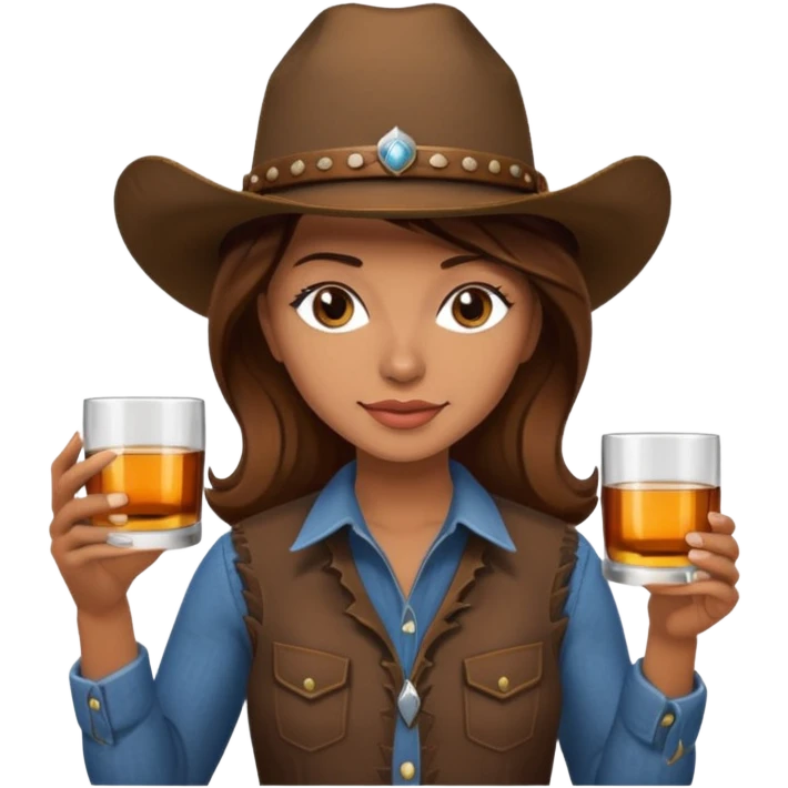 Cowgirl with whiskey emoji