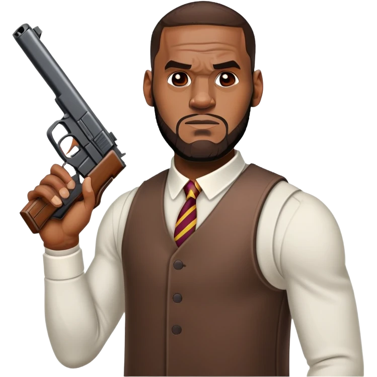 LeBron James holding a gun￼ emoji