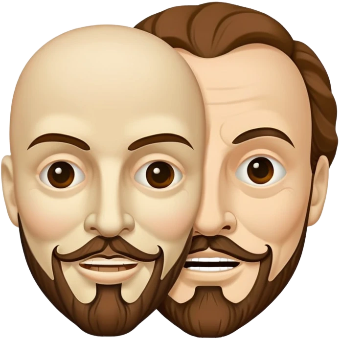 Shakespeare with theatrical comedy and tragedy masks emoji