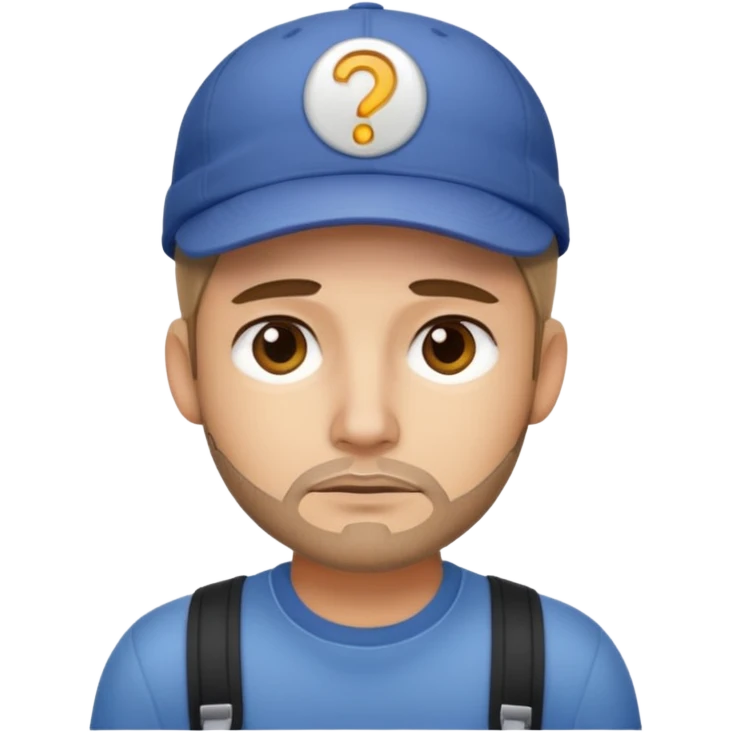 Tech developer going back to work after christmas holidays, looking tired and wearing a cap emoji