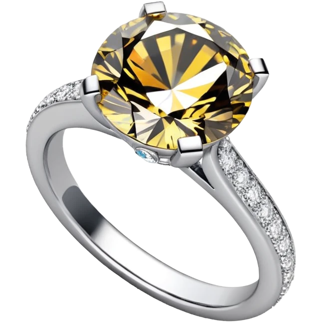 Ring round engagement ring pave  emoji