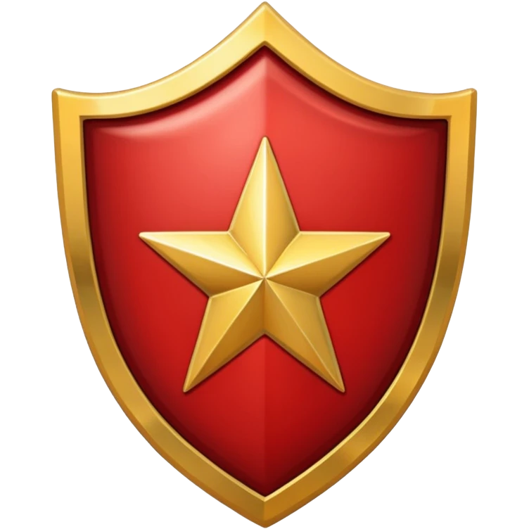 Crimson red shield with star emoji
