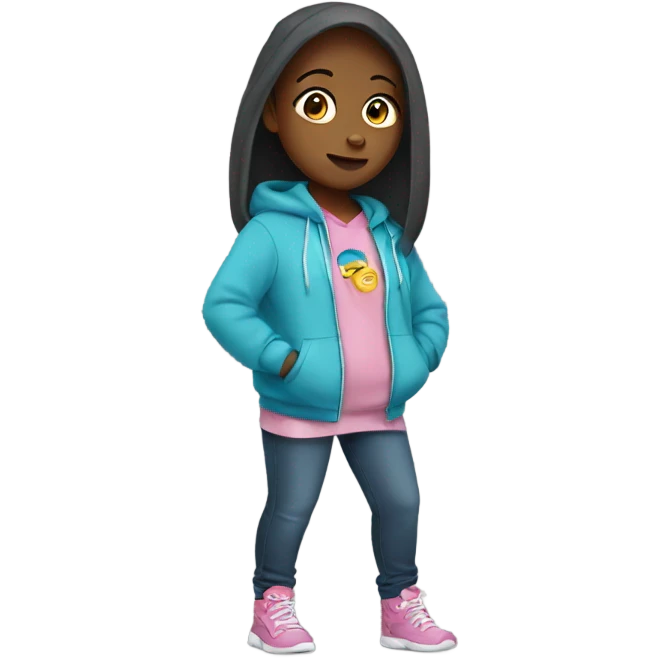 Girl wearing a hoodie emoji