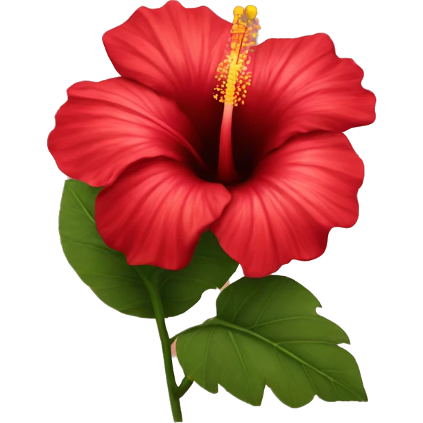 Red hibiscus flower emoji
