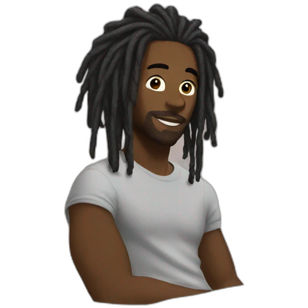 Black man dreadlock in a bedroom emoji