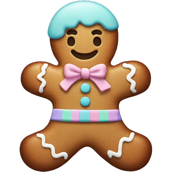 Pastel gingerbread man emoji