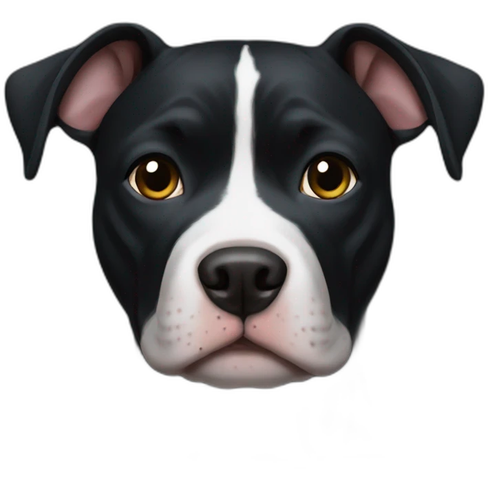 black pitbull with white chest emoji