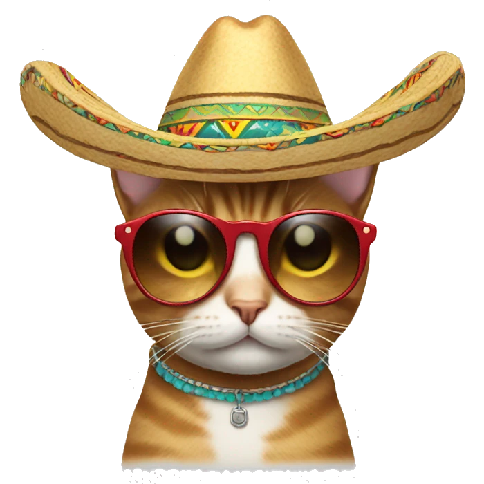 Cat with sunglasses and sombrero emoji