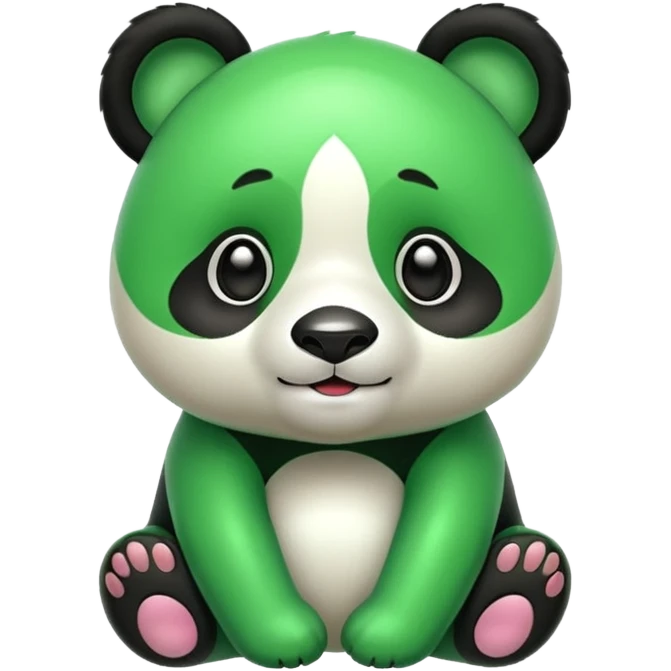make a cute green panda emoji emoji