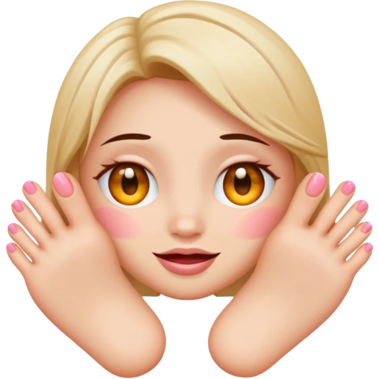 blushing face with nails and feets behind taka original emoji emoji
