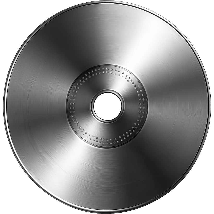 A minimalist CD disc with dot pattern, glowing effect, green color emoji