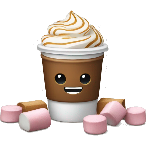 Starbucks coffee and marshmallows emoji