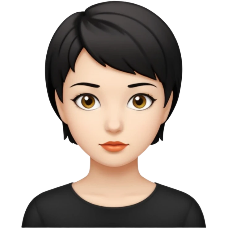 25 yaş genç kız siyah küt saçlı emoji