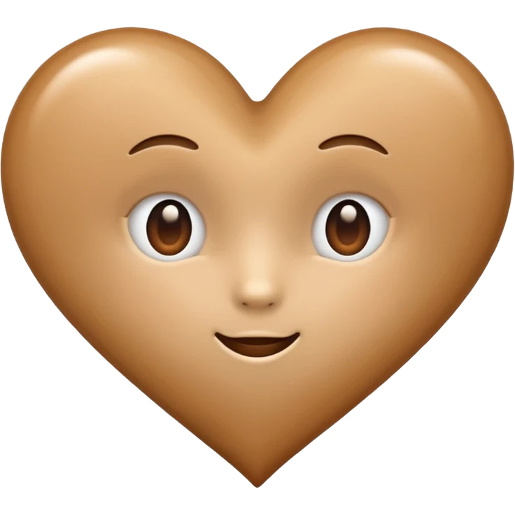 Cute light brown heart emoji emoji