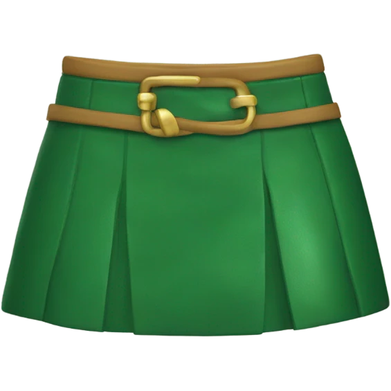 Green leather mini skirt isolated emoji
