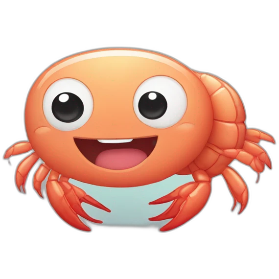 Happy cute Shrimp comic manga style emoji