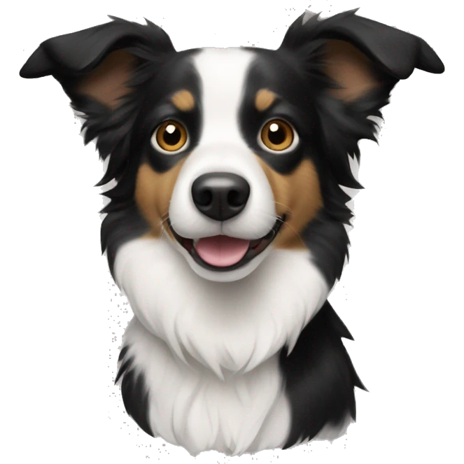 border collie, chihuahua mix with only black and white fur emoji