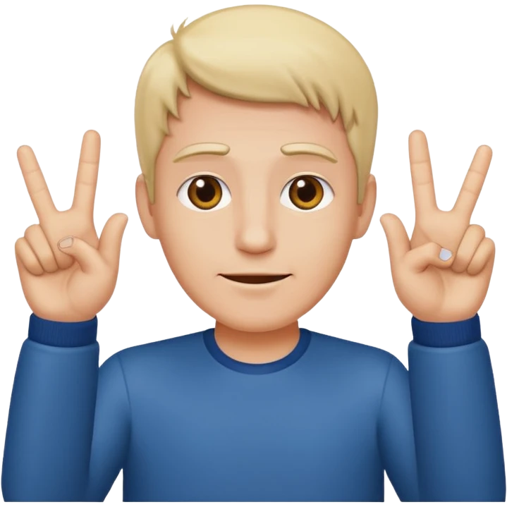 A man sticking up 4 fingers  emoji