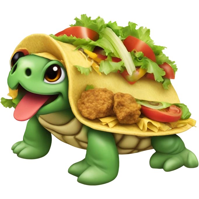 Turtle eating taco emoji