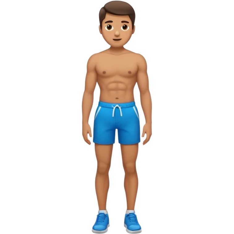 man in small shorts with a large bulge in his crotch emoji