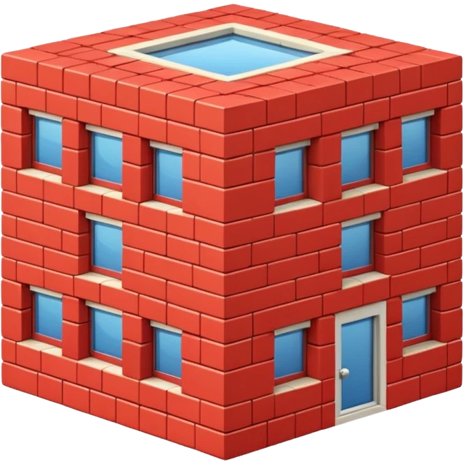 Русская кирпичная панелька в виде куба emoji