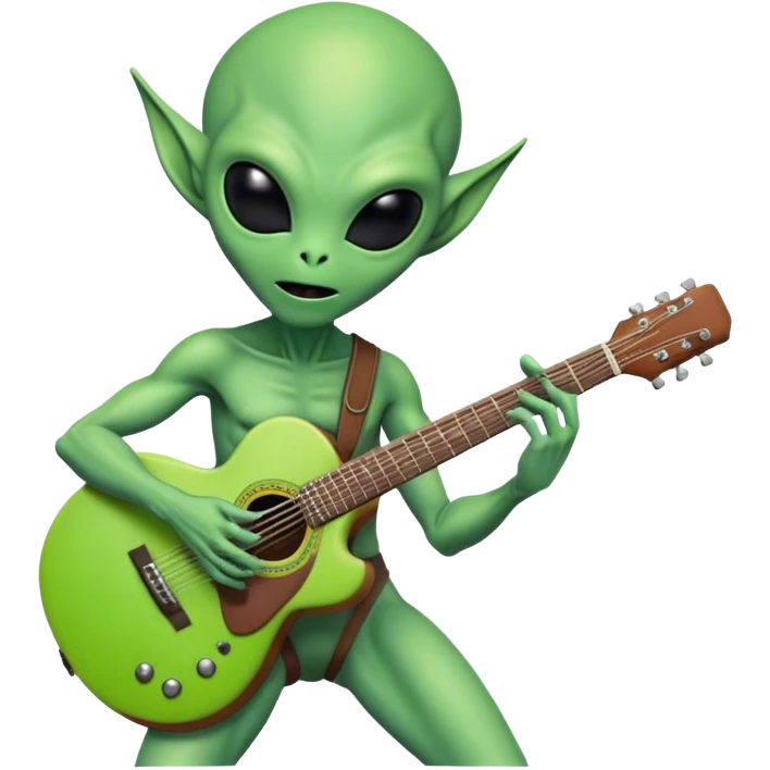 alien playing the guitar emoji
