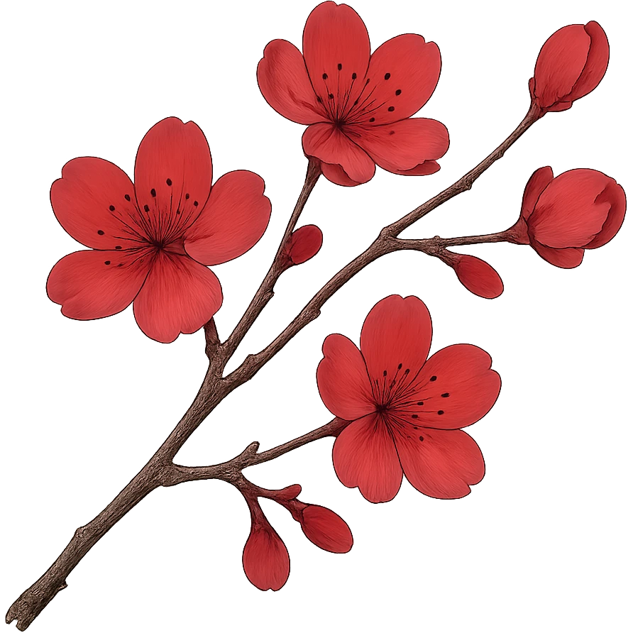 red cherry blossom, remove background emoji