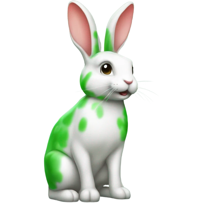 altrosan rabbit standing the ears are like strawberries on the head green emoji