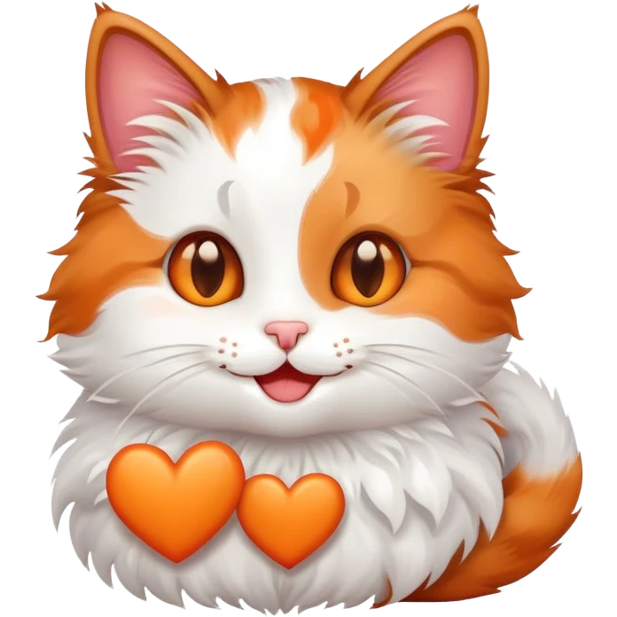 cute cat with a heart emoji