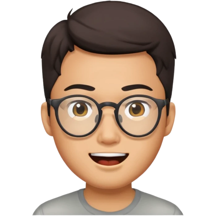 asian guy with glasses winking emoji