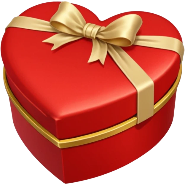 rococó caja de regalo en forma de corazón rojo con dorado emoji
