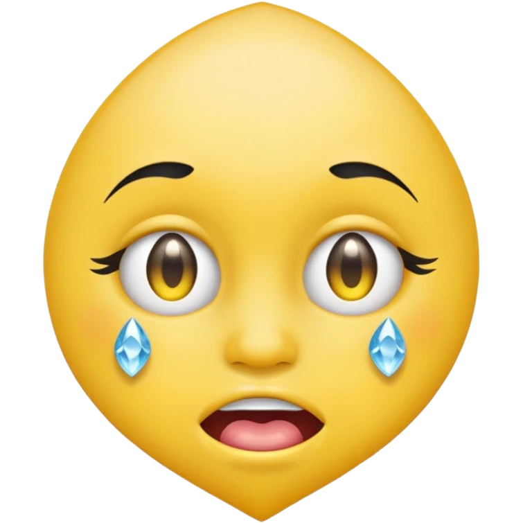 yellow round grimacing emoji iced out diamond grill single teardrop tattoo under eye emoji