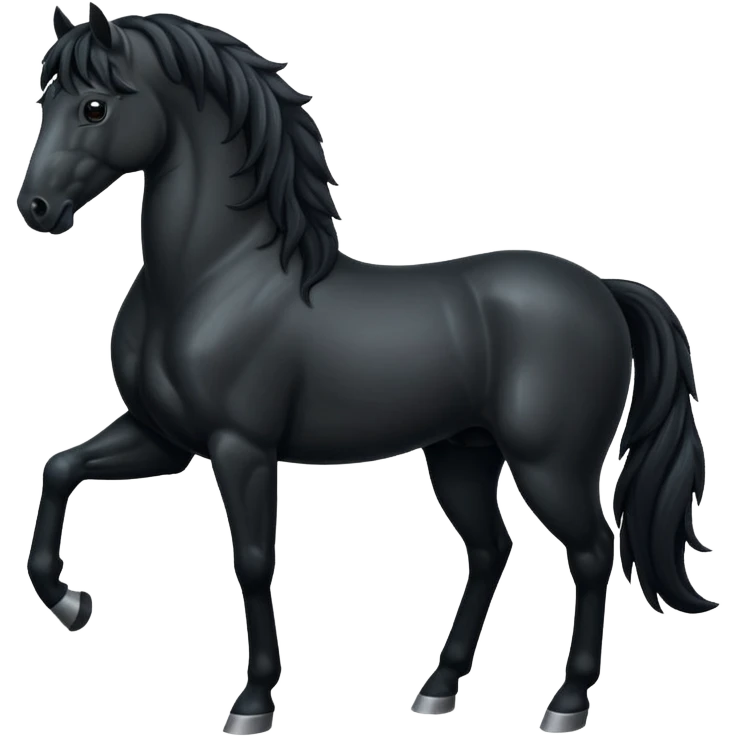 Pony black horse standing emoji