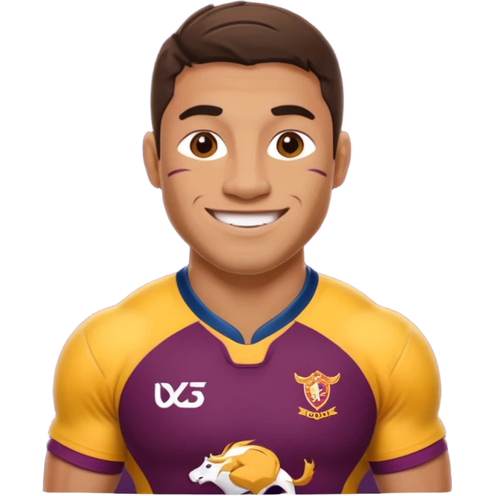 Joueur de rugby avec le maillot des Brisbane broncos emoji