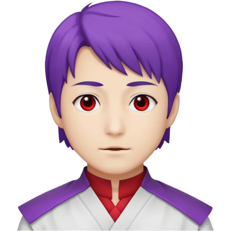 gojo satoro with red hallow on the left side and purple hallow on the right side emoji