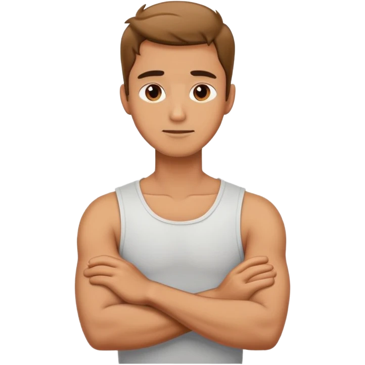 arms crossed holding neck guy emoji