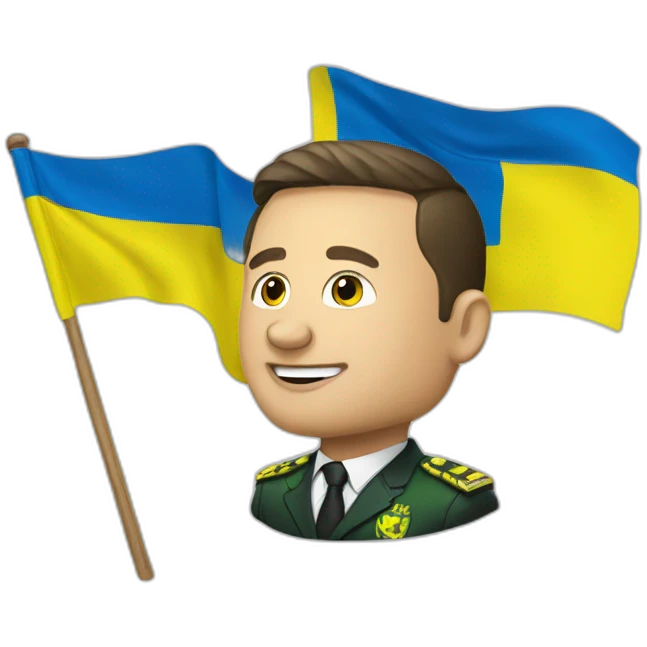 zelensky with flag ukraine emoji