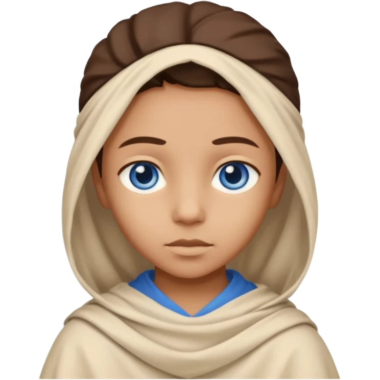 blue eyed desert child with creme cloth emoji