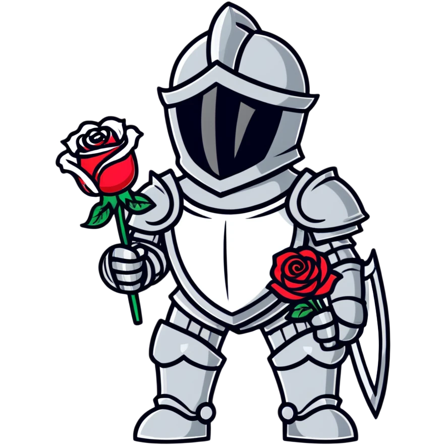 Knight holding a rose emoji
