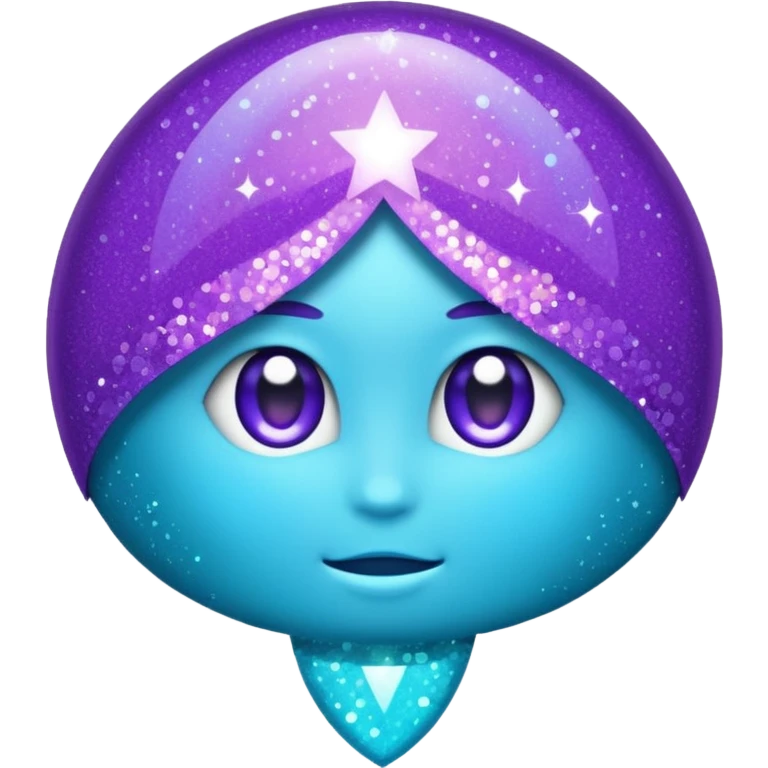 Glitter Purple and Cian less symbol emoji