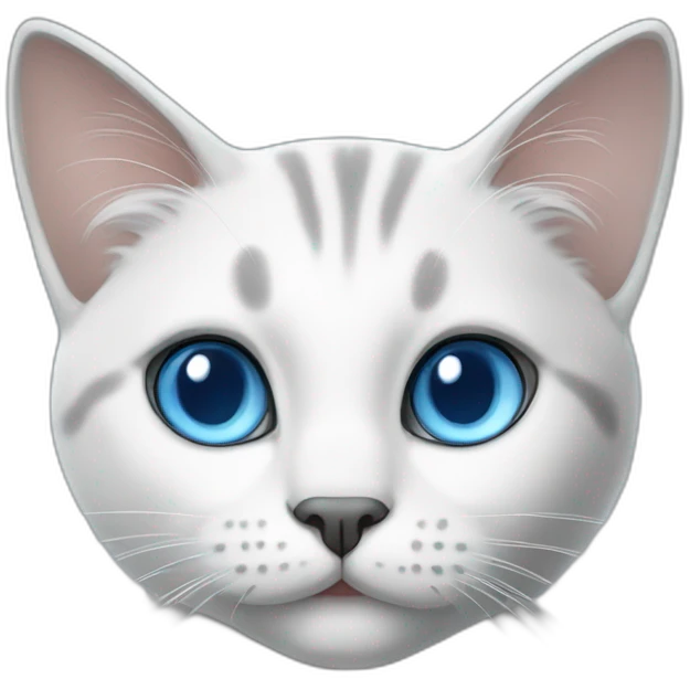 white and grey cat with blue eyes siamease emoji