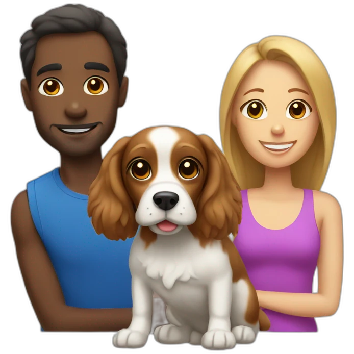 Sprinter spaniel with man and woman emoji
