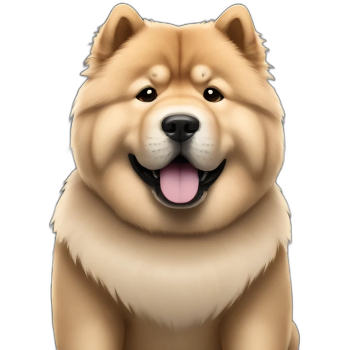 chow chow in a black tesla model 3 car emoji