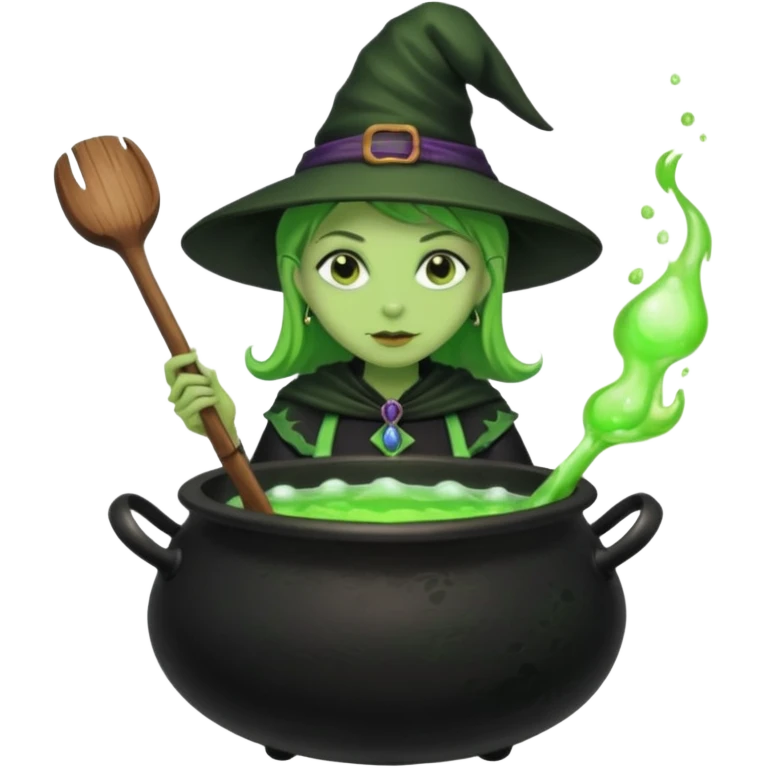 green witch cooking potion emoji