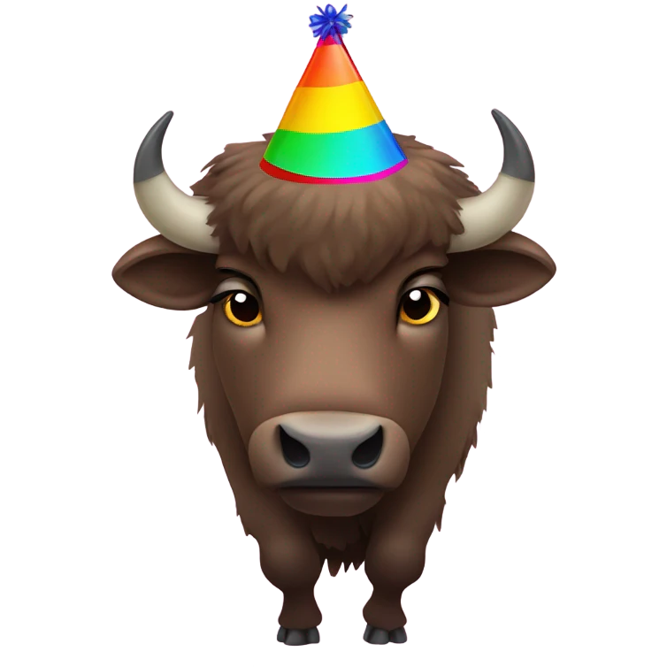 Bison with party hat  emoji