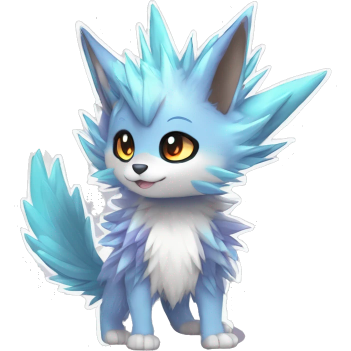 Anthro Scalie Spiky Cool Edgy Magical Shiny Colorful Pastel Sparkle Kemono-style Chibi Fantasy-Animal-Fakémon-Pokémon-Hybrid Fur Sona Aesthetic Full Body emoji